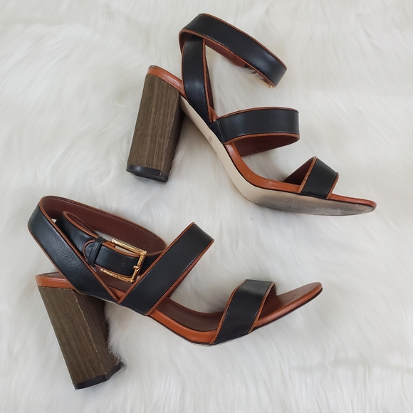 Cole Haan Sz 7.5 Delilah Sandal in Black Leather - Picture 2 of 11